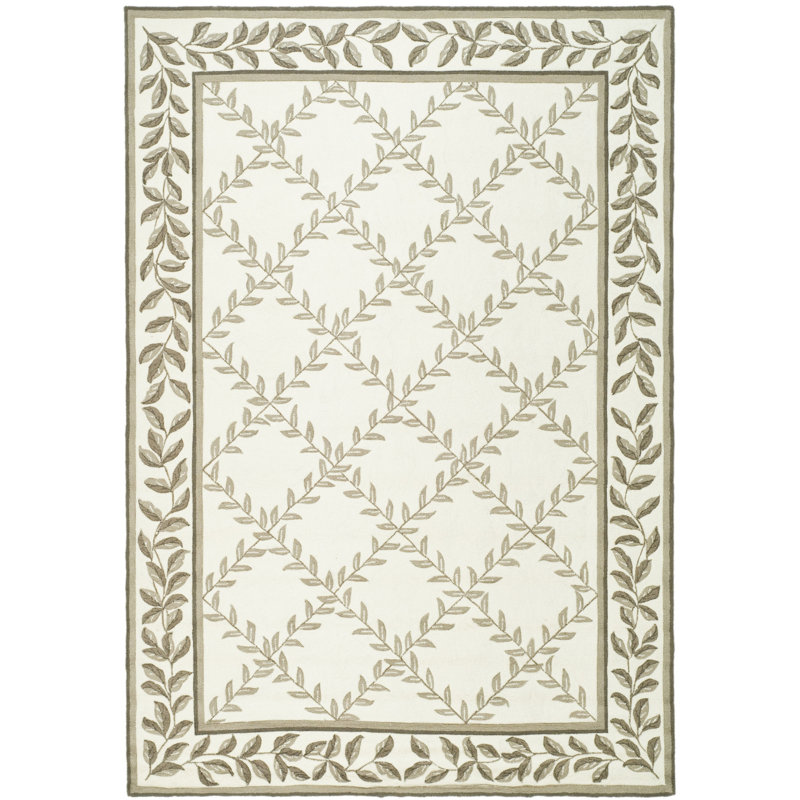 Winston Porter Taran HandHooked Ivory/Sage Area Rug & Reviews Wayfair
